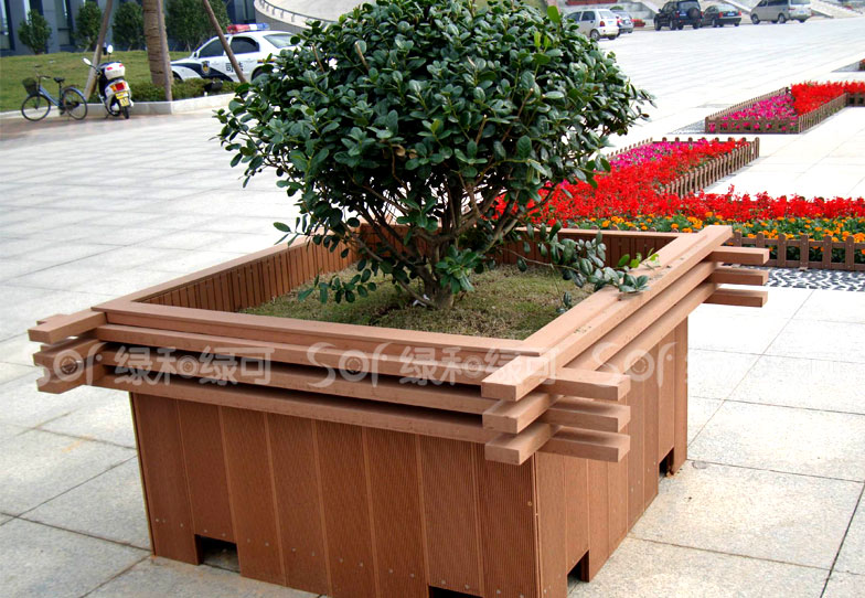 正方形木塑花箱/木塑塑木花箱