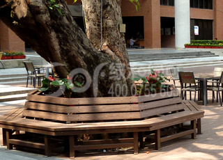 木塑多边形围树凳/木塑塑木围树椅