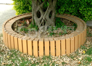 公园木塑围树池/木塑塑木围树椅