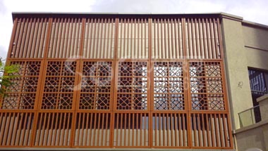 珠海富华里中心木塑格栅窗花