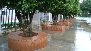 深圳市公明小学木塑围树椅