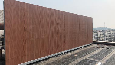北京温泉商业中心楼顶围栏工程木塑板