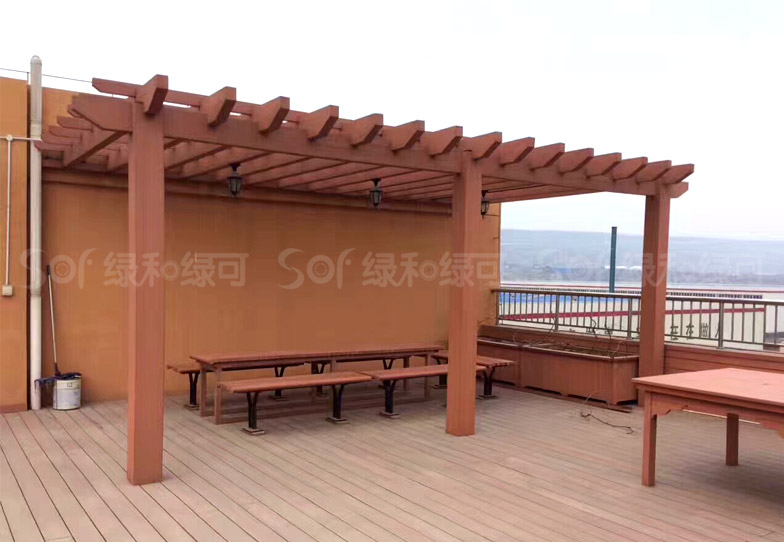 楼顶木塑葡萄架/木塑塑木花架