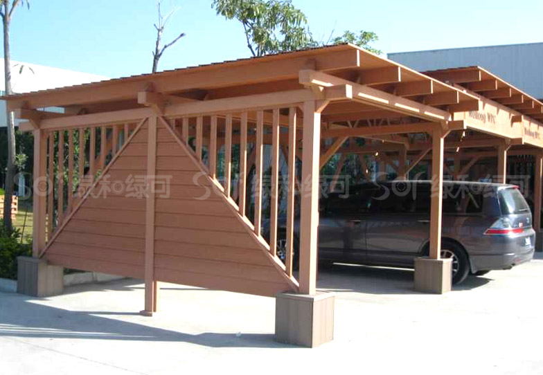 木塑停车篷廊架/木塑塑木花架